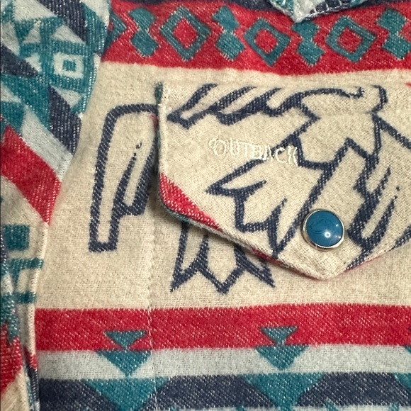 OUTBACK TRADING CO Lorelei Southwesters Thunderbird Print Performance Shirt S/M - Picture 8 of 11